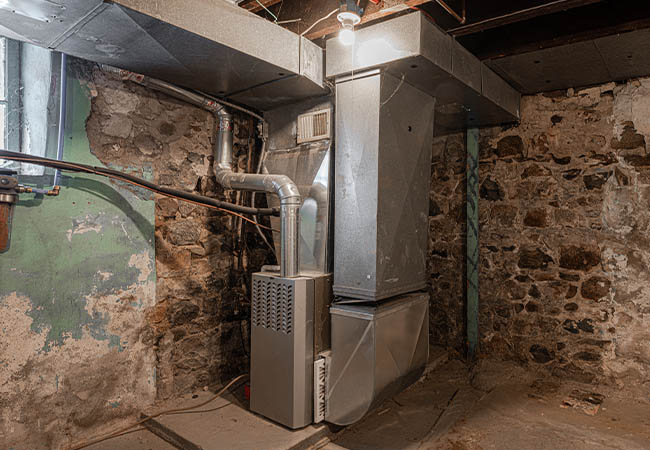 gas furnace in basement